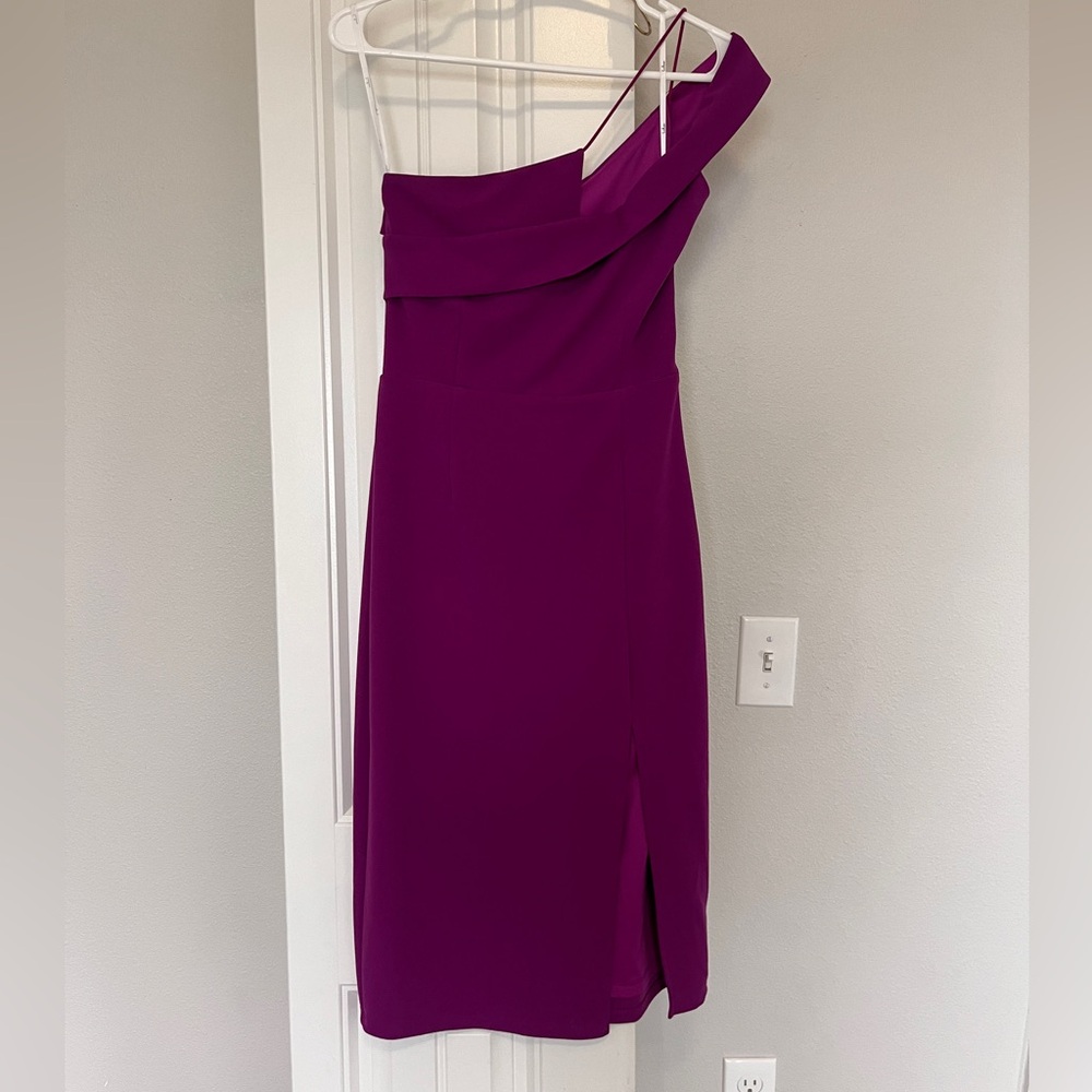 One Shoulder Lulus Small Purple Dress With Slit